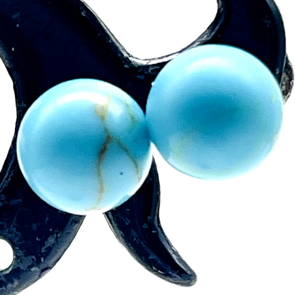 Sterling Silver Turquoise Earrings Round Stud 925 Post Pierced Southwestern